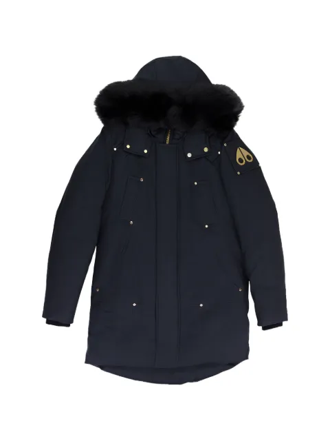 Moose Knuckles trimmed hooded parka Blue MSKMOTW0032