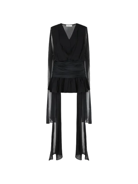 Blumarine draped V-neck mini dress Black P622A785A