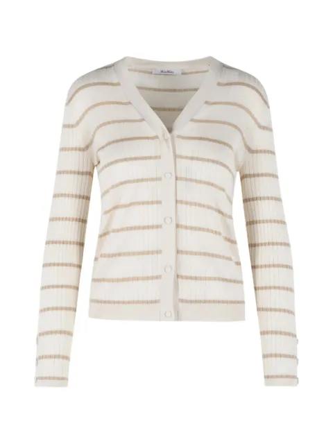 Max Mara Pedale striped V-neck cardigan Neutrals 2611341028600