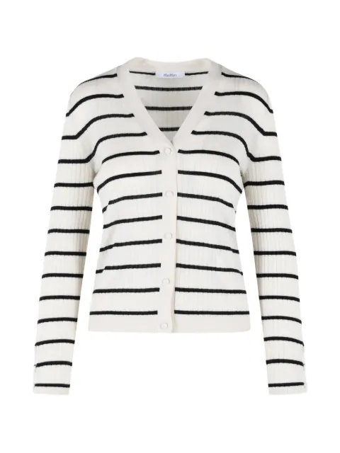 Max Mara striped V-neck cardigan White 2611341028600