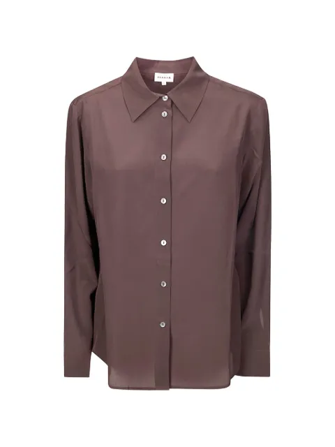 P.A.R.O.S.H. Sweet long-sleeve silk shirt Brown D380644SWEET26