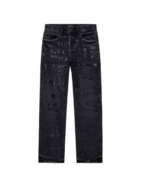 Purple Brand frayed-hem jeans Black P011AWMS226