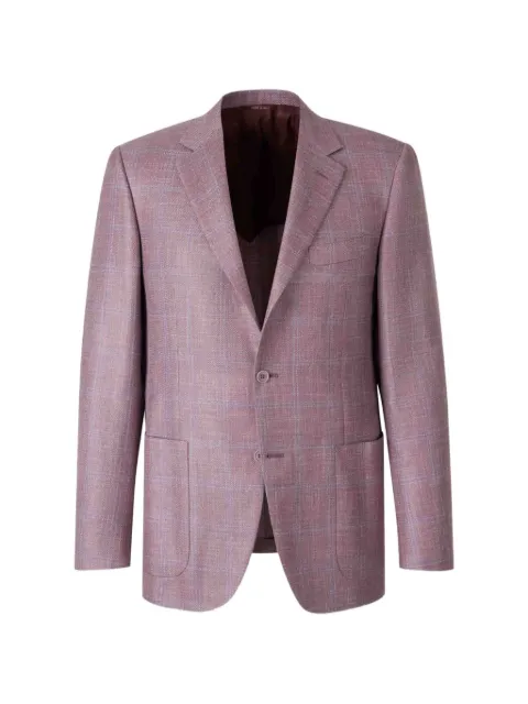 Canali check-pattern blazer Purple 22288CF00435