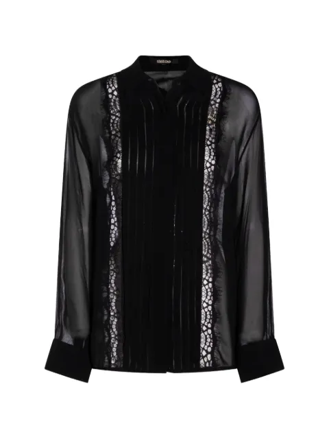 Roberto Cavalli lace-panel blouse Black WKR703GG001