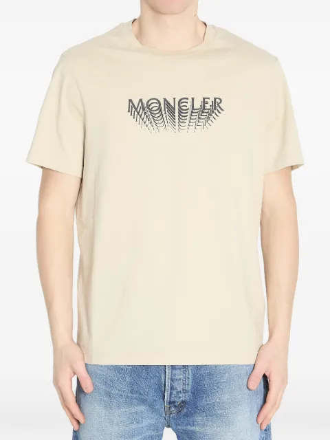 Moncler logo-detail short-sleeve T-shirt Neutrals L10918C0002289AYW