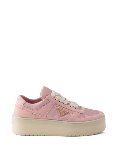 Prada Downtown bold Re-nylon and suede sneakers Pink 1E792MFBC50ZJM