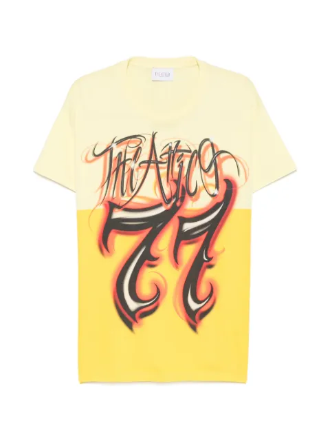 The Attico logo-print panelled T-shirt Yellow 260WCT00353JJJ025GH