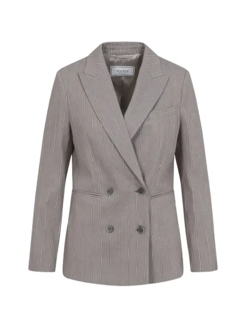 Peserico striped double-breasted blazer Brown A0119900676