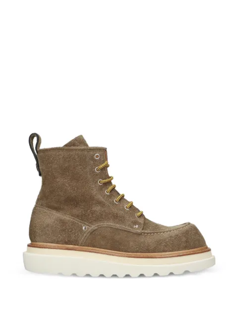 Premiata lace-up leather boots Green 32342WOOLMILITARE