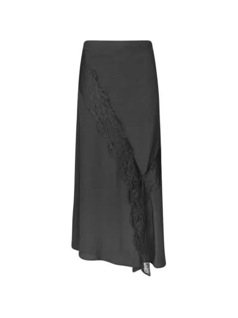 RABENS SALONER lace-trim asymmetric skirt Black W26132111