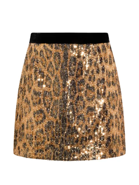 Roberto Cavalli sequinned animal-print mini skirt Neutrals WKT308VXQ71