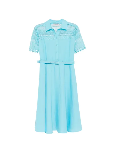 ERMANNO FIRENZE lace belted dress Blue D48EQ076CCEN2