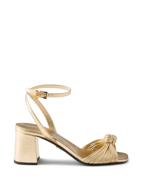Prada mordoré leather heeled sandals Gold 1X424O79AF0522F065