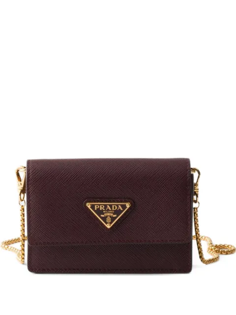 Prada leather shoulder-strap card holder Purple 1MR034QHH