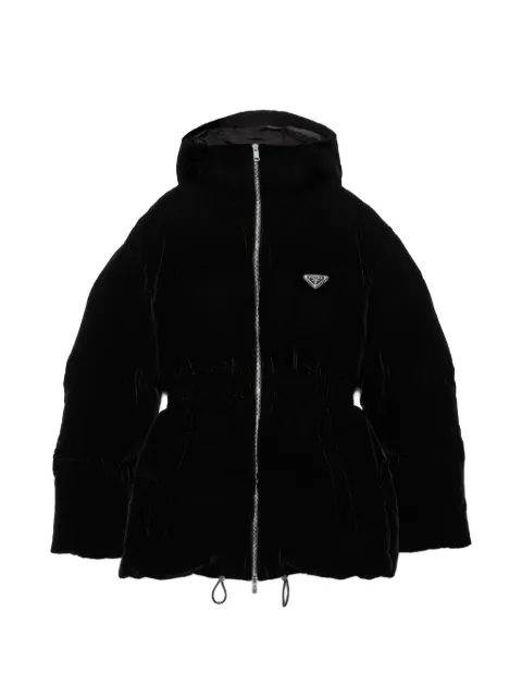 Prada velvet puffer jacket Black 292214SOOO178Y