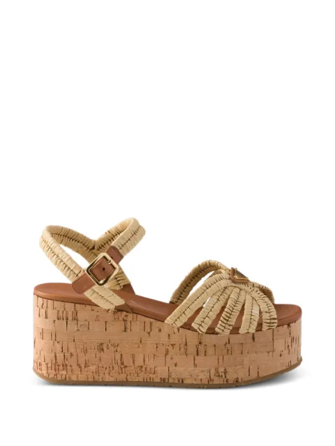 Prada crochet platform sandals Neutrals 1XZ793F0752ACS