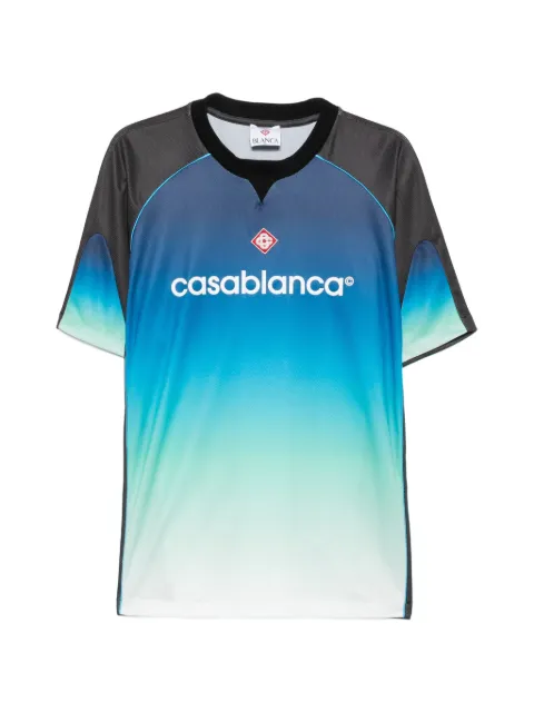 Casablanca logo-print gradient T-shirt Blue MPF26JTP35301