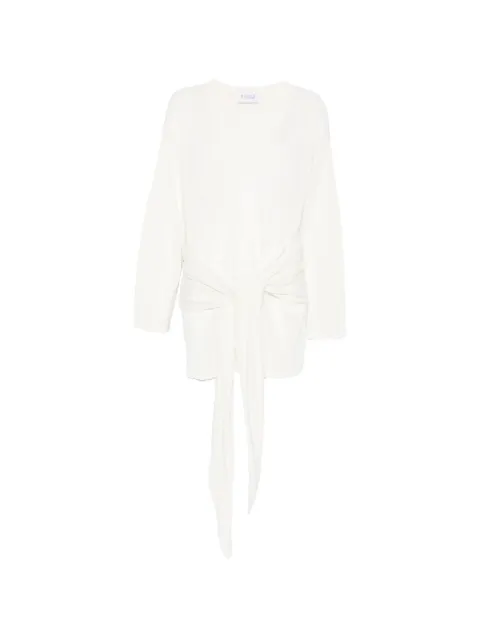 The Attico knot-detail V-neck mini dress White 260WCA00418VVV092AA