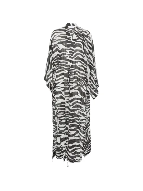 The Attico zebra-print semi-sheer kaftan Black 260WBK00002CCC134PR