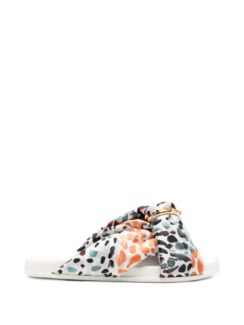 FENDI printed silk sandals White 8X8645AYC5FITYS