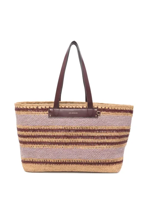 Anya Hindmarch logo-detail striped shoulder bag Neutrals 207461