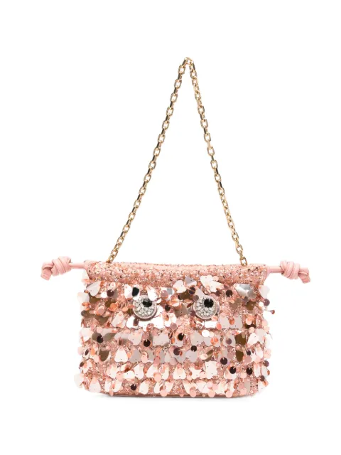 Anya Hindmarch sequin-embellished clutch bag Pink 207911