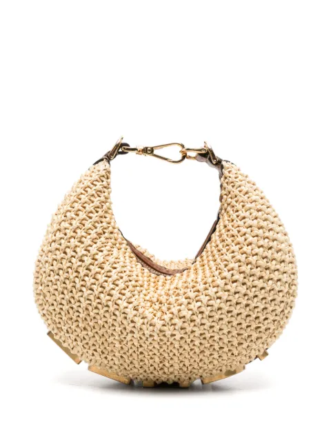 FENDI mini Fendigraph raffia tote bag Neutrals 8BS081AWQE