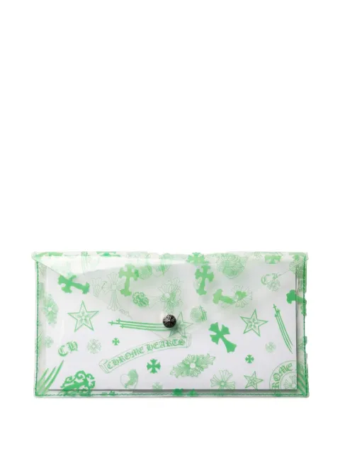 Chrome Hearts logo-print transparent pouch White CHRM0726