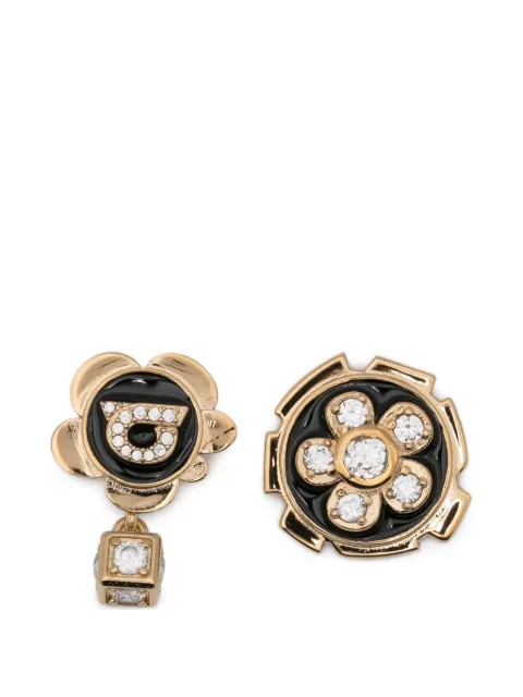 Ferragamo asymmetrical charm Gancini earrings Gold 790752