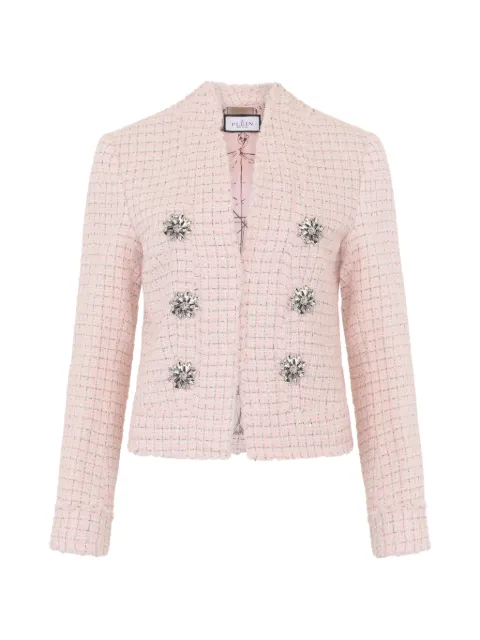 Philipp Plein tweed jacket crystals Pink SAFCWRB1574PTE173N