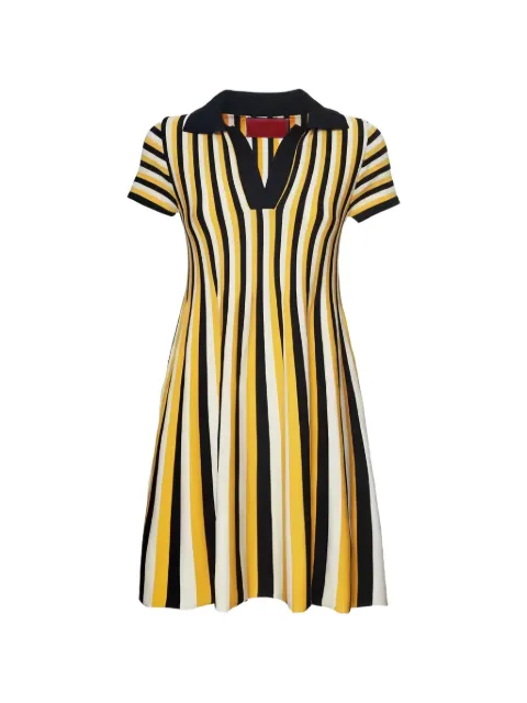 La DoubleJ Plaza striped collar mini dress Yellow DRE0691KNI107VA238MU01
