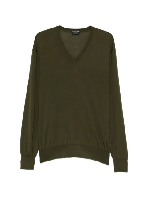 TOM FORD V-neck sweater Green KVL048YMK087