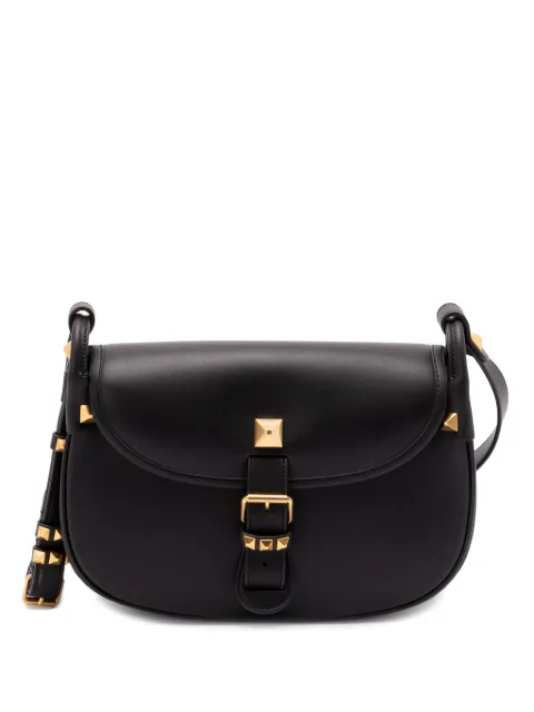 Valentino Garavani Rockstud buckle leather satchel Black WB0T06FEF