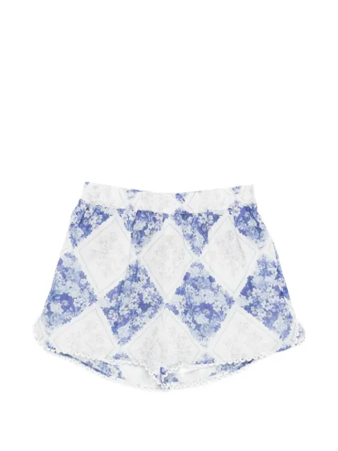 TWINSET ramie shorts with floral print Blue 261TP213F