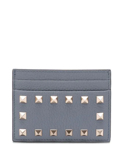 Valentino Garavani Rockstud leather card holder Grey WP0486VSH