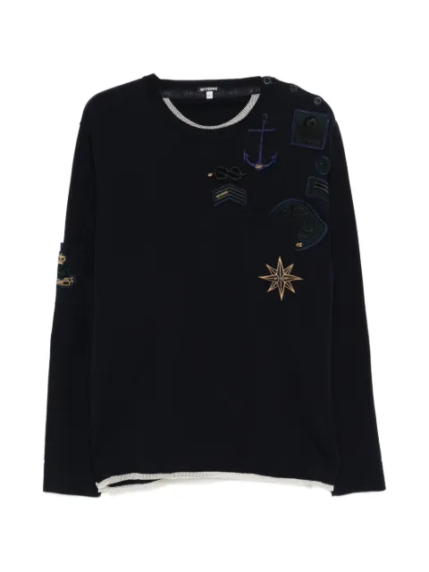 Gianfranco Ferré Pre-Owned 1980s appliquéd sweater Blue GF250AHF