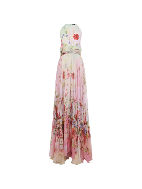 Roberto Cavalli floral-print halterneck dress Pink WQT175CKR32