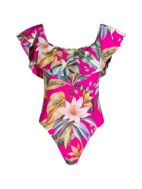 FARM Rio tropical-print swimsuit Pink 344661
