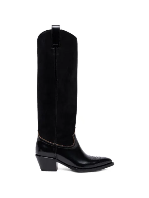 Buttero Annie suede-panel cowboy boots Black B9600VARDDC