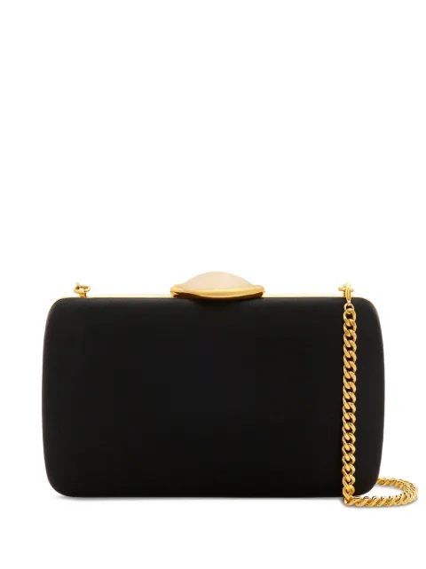 Oscar de la Renta stone-clasp clutch bag Black 00NH169SATBLK