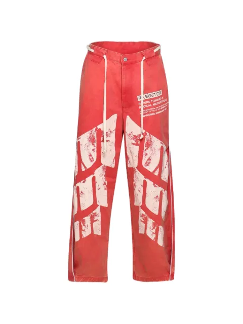 RRR123 printed trousers Red MTWMPA64