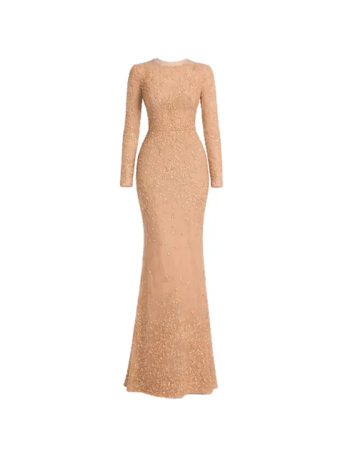 Elie Saab bead-embellished maxi dress Neutrals D0527NR25BE031