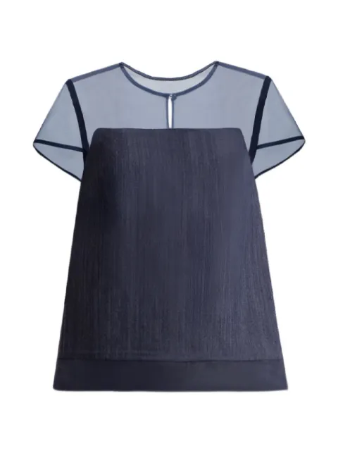Gemy Maalouf boxy short-sleeve blouse Blue GMCP257717TP