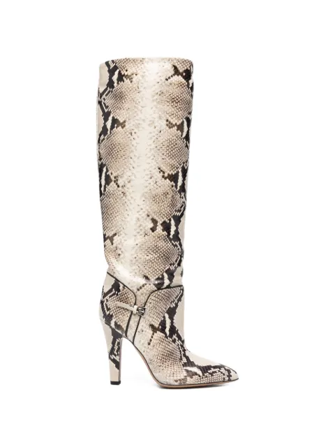 Paris Texas Elsa buckle python-print boots Neutrals PX1790XPTTE