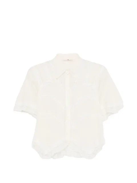 Ermanno Scervino lace-panel shirt White D482K350APJBN