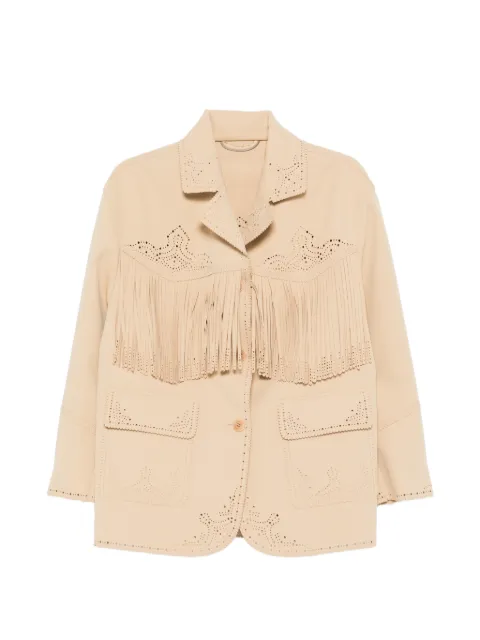 Ermanno Scervino fringe-detail coat Neutrals D486I312ROWQ