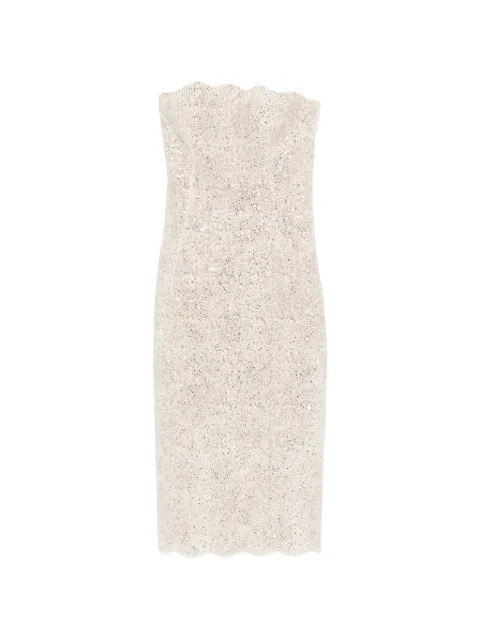Ermanno Scervino strapless midi dress Neutrals D482Q385CTEKW20304