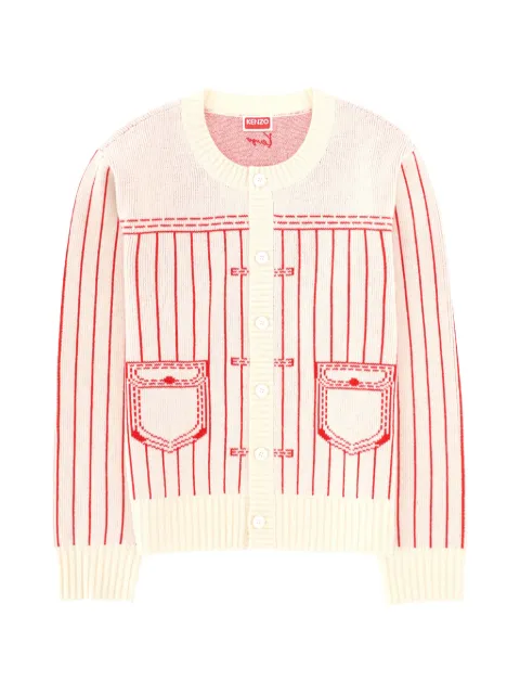 Kenzo pockets striped cardigan Neutrals FG55CA7683DH