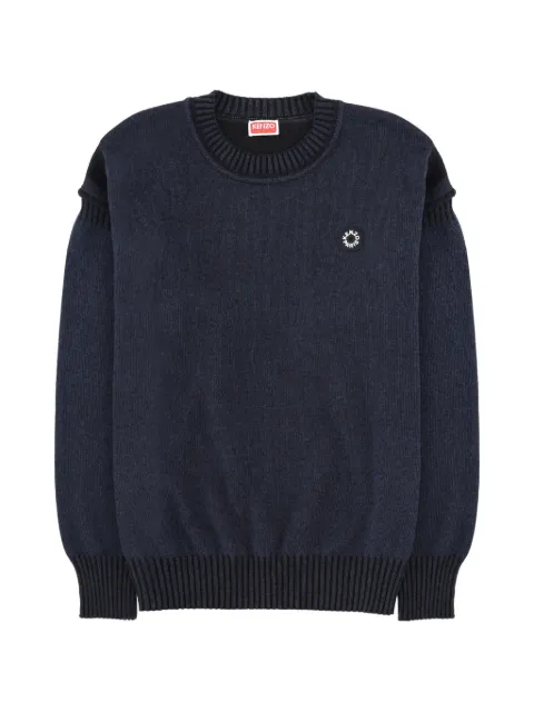 Kenzo panelled round-neck sweater Blue FG55PU7793LL