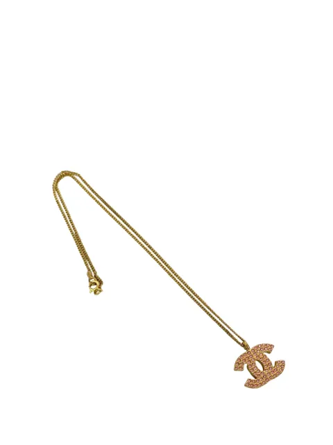 CHANEL Pre-Owned 2002 CC Gold Plated Rhinestone Pendant Necklace costume necklace Gold 5FXJWRX8CNYKQRMD